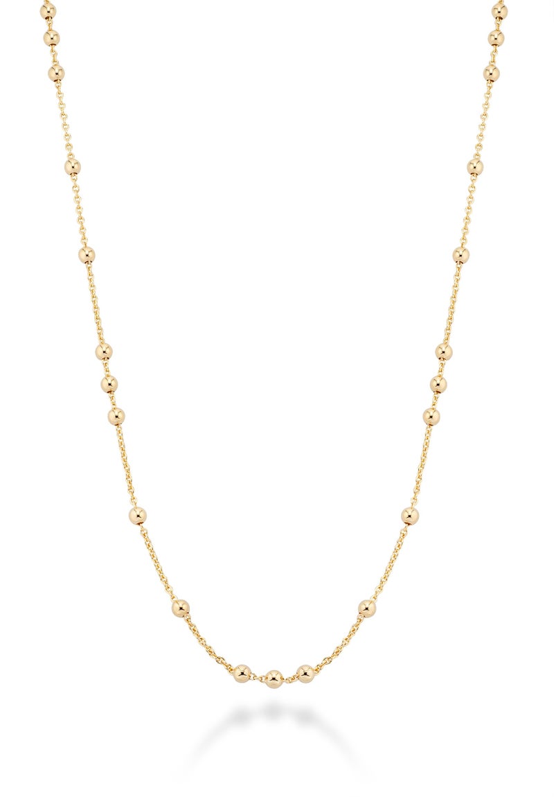 Miabella Italian 18K Yellow or Rose Gold Plated Beaded Ball Rosary Long Wrap Layering Station Chain Necklace for Women, 60" (Yellow-Gold-Plated-Bronze) - Image 1